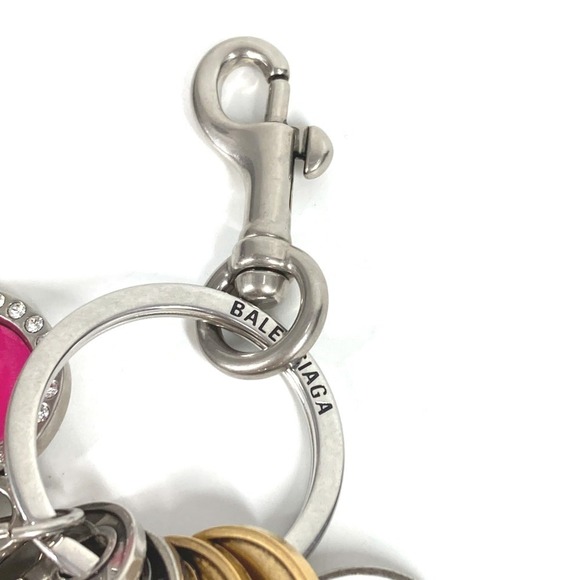 BALENCIAGA Heart Cat Key Ring Charm, Logo, Key, Rhinestone Bag Metal Keychain... - Picture 4 of 7